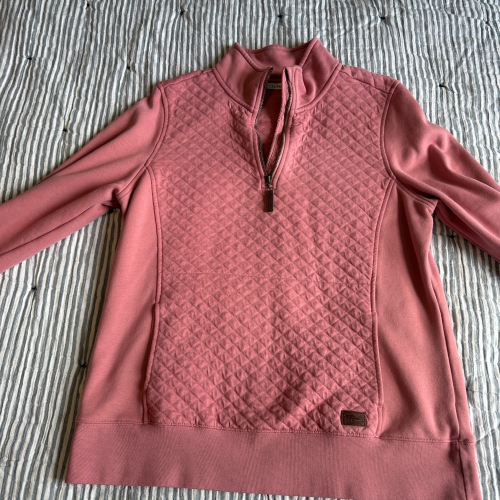L.L.Bean Women's Quilted Quarter-Zip Pullover size L